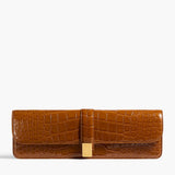 Khaite - Blake Long Clutch in Dark Honey Alligator