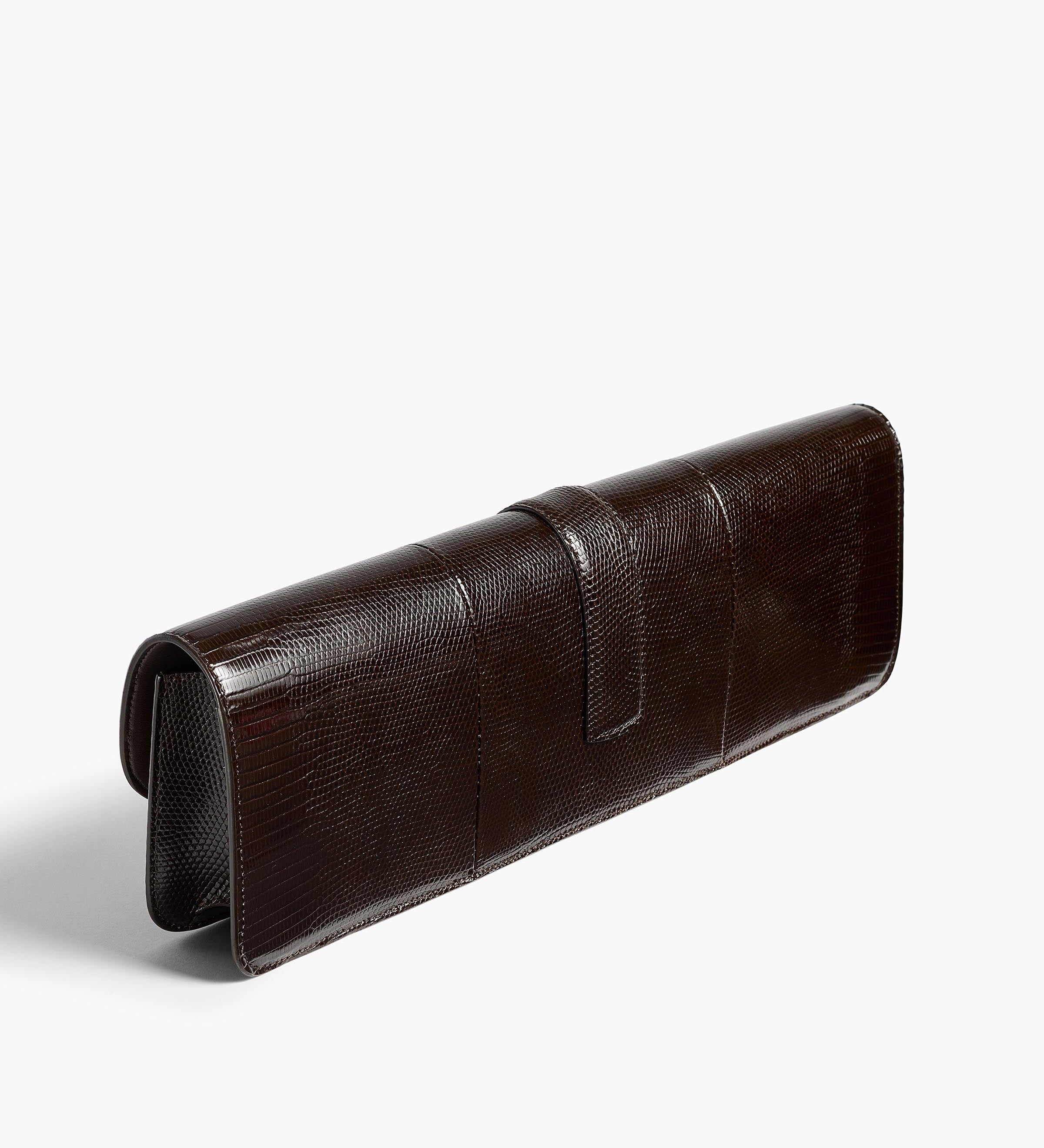 Khaite - Blake Long Clutch in Ebano Lizard