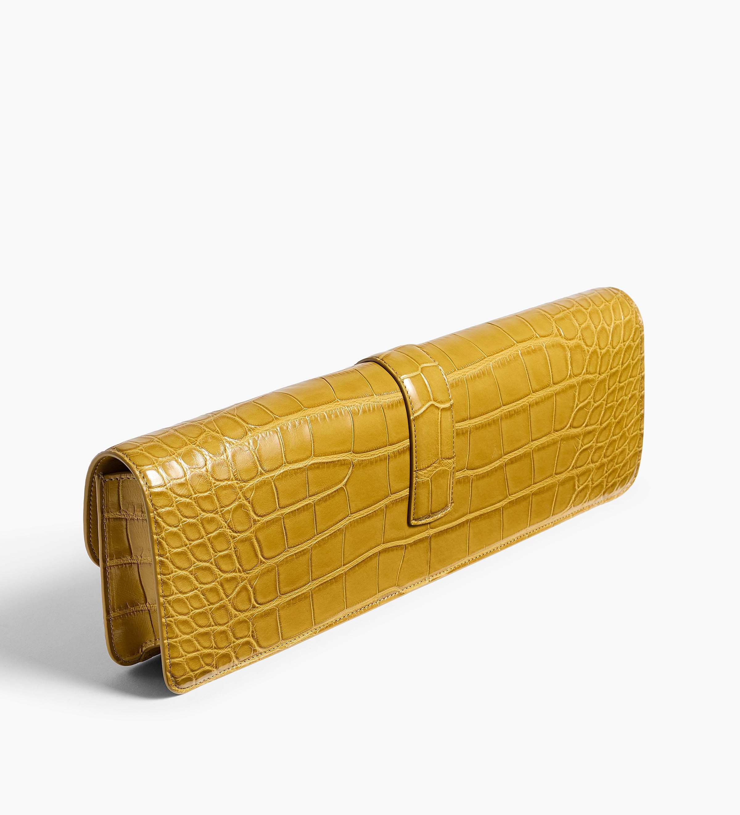 Khaite - Blake Long Clutch in Golden Olive Alligator