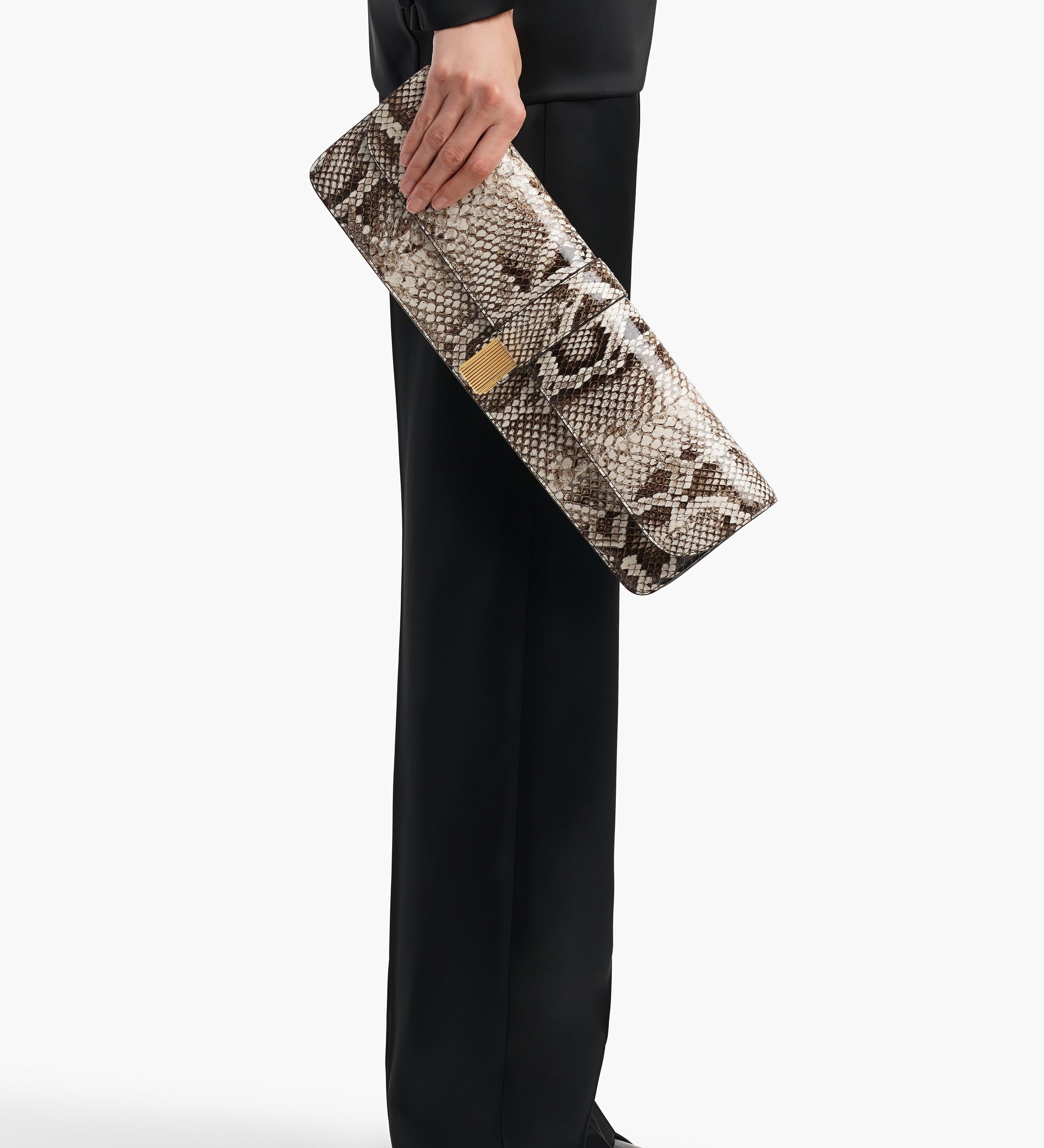 Khaite - Blake Long Clutch in Natural Python