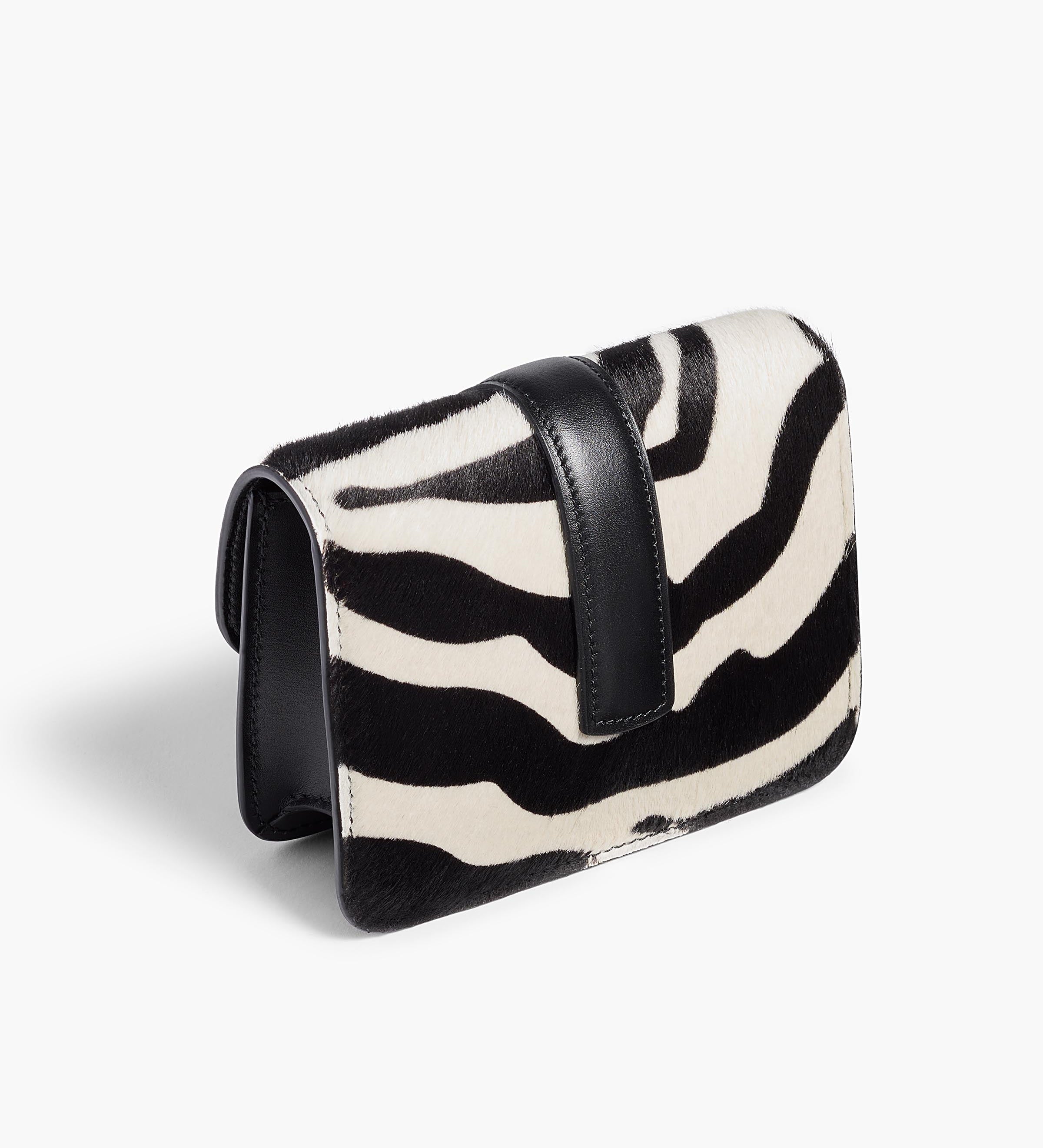 Khaite - Blake Nano Bag in Zebra Print Haircalf and Black Leather