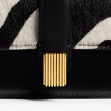 Khaite - Blake Nano Bag in Zebra Print Haircalf and Black Leather