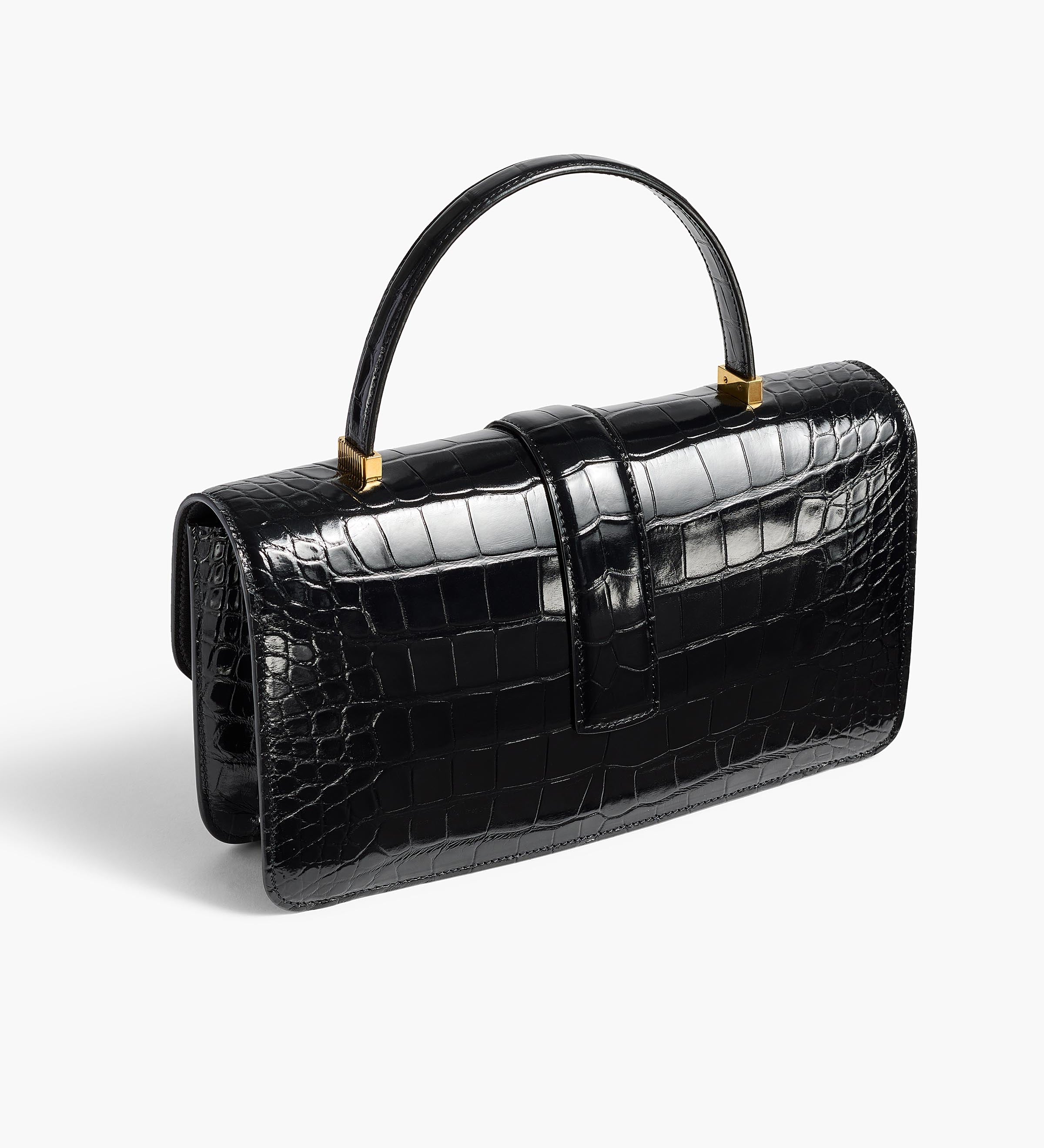 Khaite - Blake Top Handle Bag in Black Alligator
