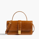 Khaite - Blake Top Handle Bag in Dark Honey Alligator