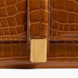 Khaite - Blake Top Handle Bag in Dark Honey Alligator