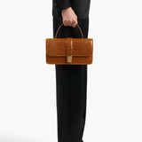 Khaite - Blake Top Handle Bag in Dark Honey Alligator
