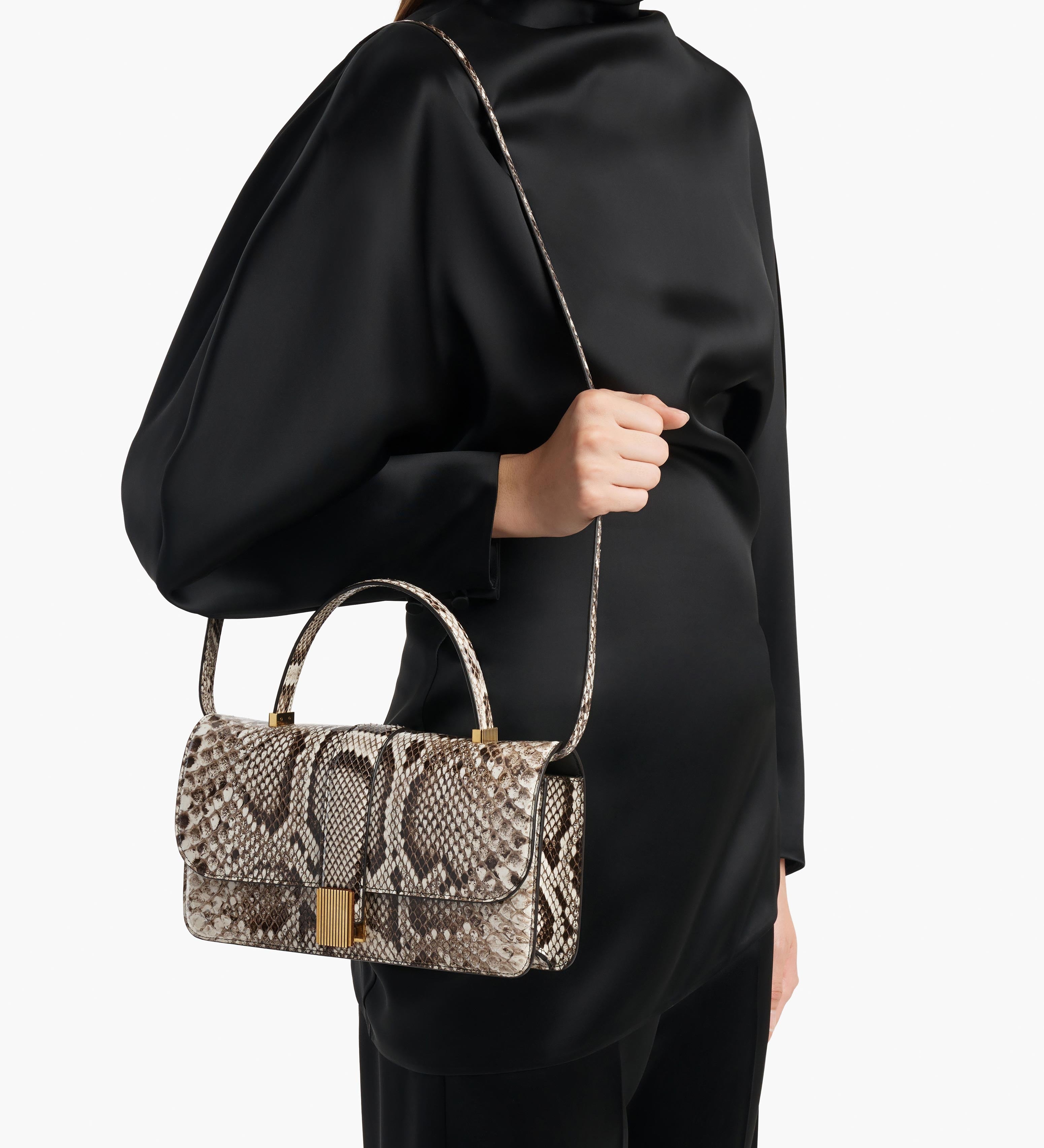 Khaite - Blake Top Handle Bag in Natural Python