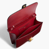 Khaite - Blake Top Handle Bag in Zebra Print Haircalf and Oxblood Leather