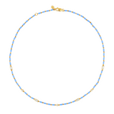 Dorsey - ENAMEL MOISSANITE NECKLACE IN BLEUET, 18K GOLD VERMEIL