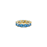 Dorsey - THEODORA DOUBLE TRILLION, LAB BLUE TOPAZ SPINEL RING, GOLD