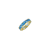 Dorsey - THEODORA DOUBLE TRILLION, LAB BLUE TOPAZ SPINEL RING, GOLD