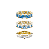 Dorsey - THEODORA DOUBLE TRILLION BLUE TOPAZ SPINEL RING STACK, GOLD