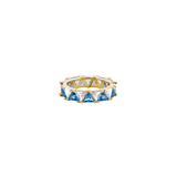 Dorsey - THEODORA DOUBLE TRILLION, LAB BLUE TOPAZ SPINEL AND WHITE SAPPHIRE RING, GOLD