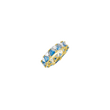 Dorsey - THEODORA DOUBLE TRILLION, LAB BLUE TOPAZ SPINEL AND WHITE SAPPHIRE RING, GOLD