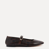 Le Monde Beryl - Ballet Mary Janes / Chocolate Leather Snake Effect