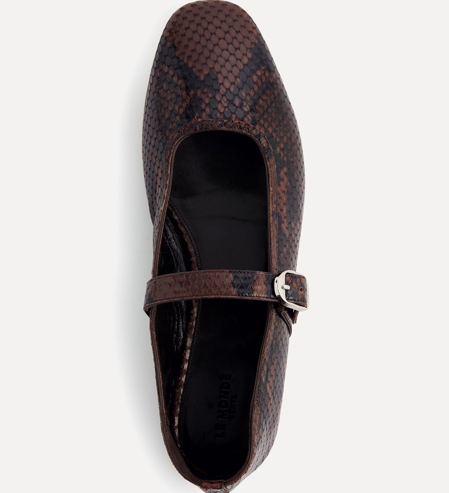 Le Monde Beryl - Ballet Mary Janes / Chocolate Leather Snake Effect