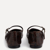 Le Monde Beryl - Ballet Mary Janes / Chocolate Leather Snake Effect