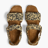 Khaite - Boden Sandal in Black and White Raffia