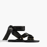 Khaite - Boden Tied Sandal in Black Leather