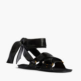 Khaite - Boden Tied Sandal in Black Leather