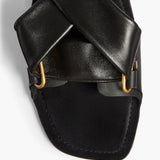 Khaite - Boden Tied Sandal in Black Leather