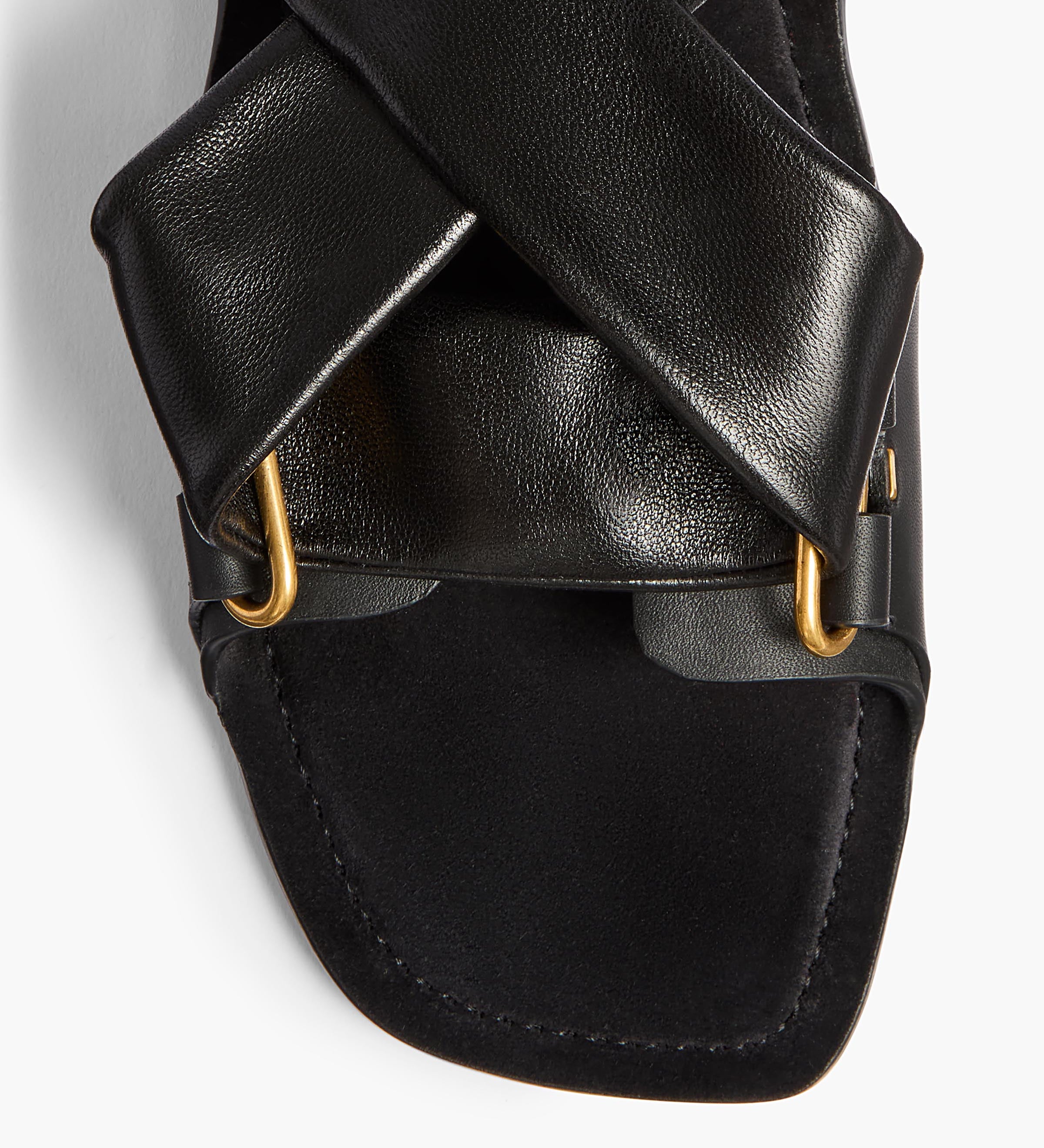 Khaite - Boden Tied Sandal in Black Leather