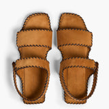 Khaite - Boden Sandal in Caramel Suede with Whip Stitch