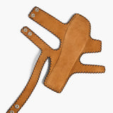 Khaite - Boden Sandal in Caramel Suede with Whip Stitch