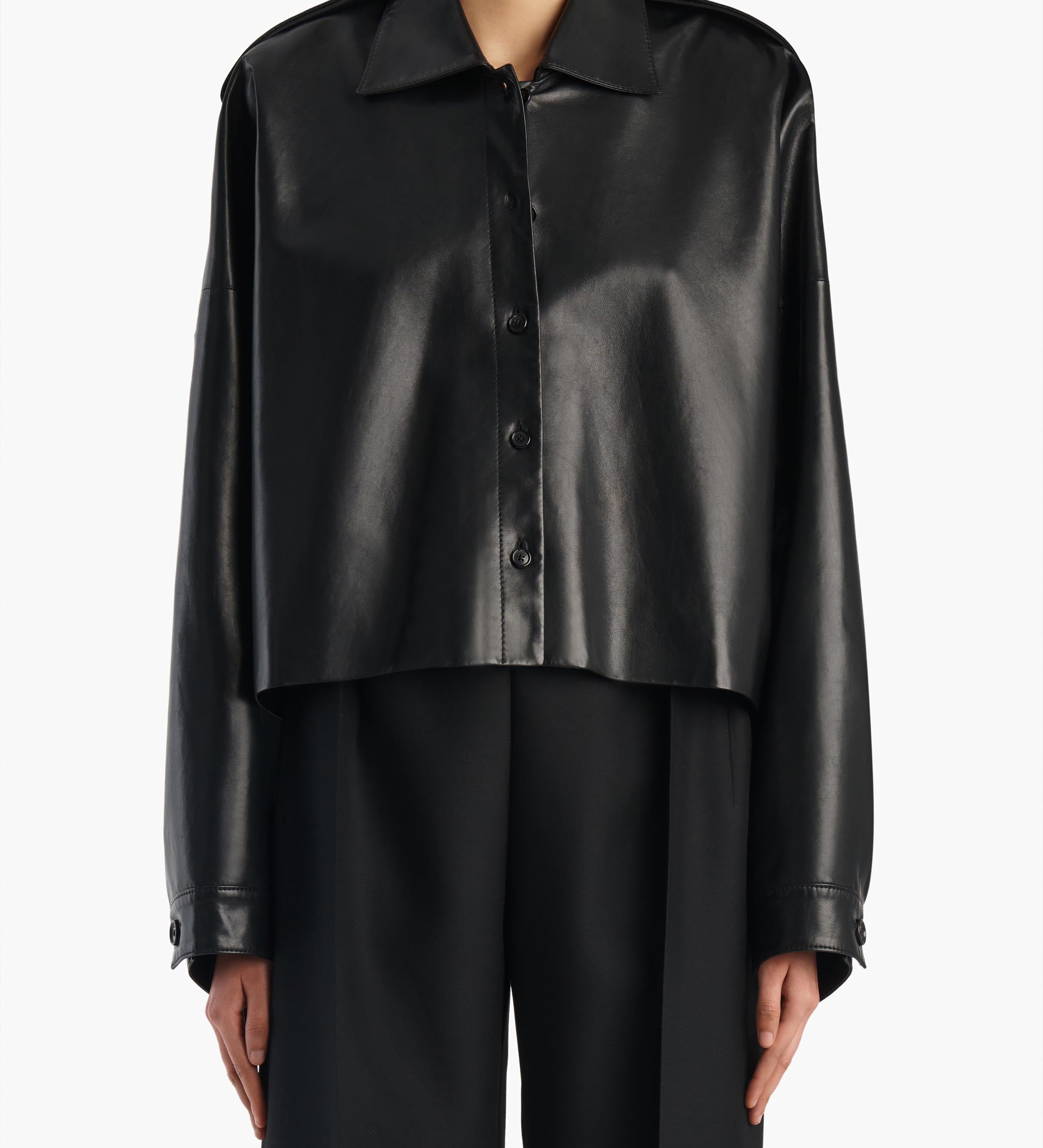 Khaite - Bodine Top in Black Leather