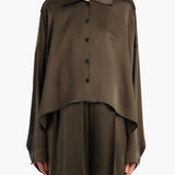 Khaite - Bodine Top in Dark Olive Silk