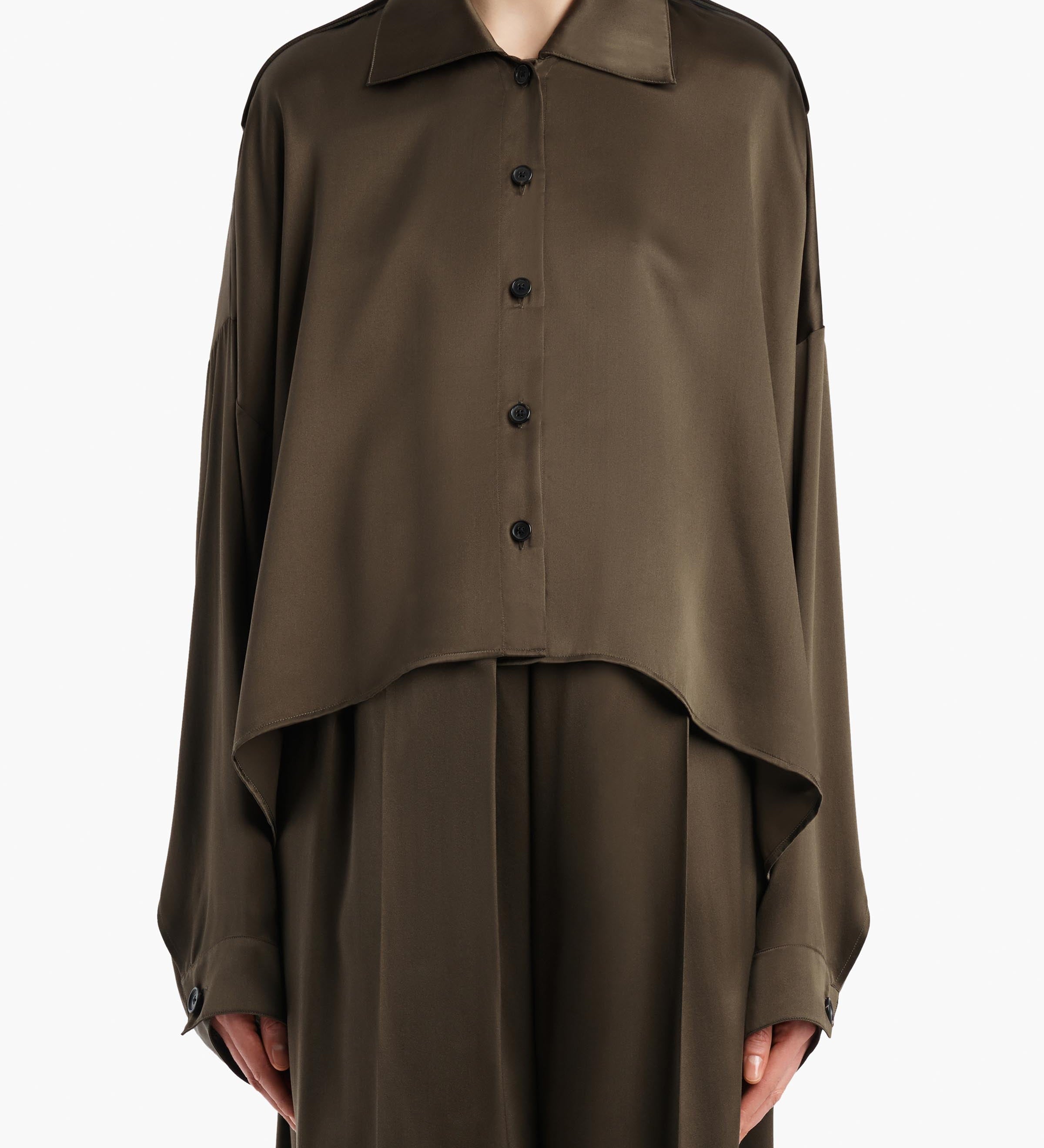 Khaite - Bodine Top in Dark Olive Silk