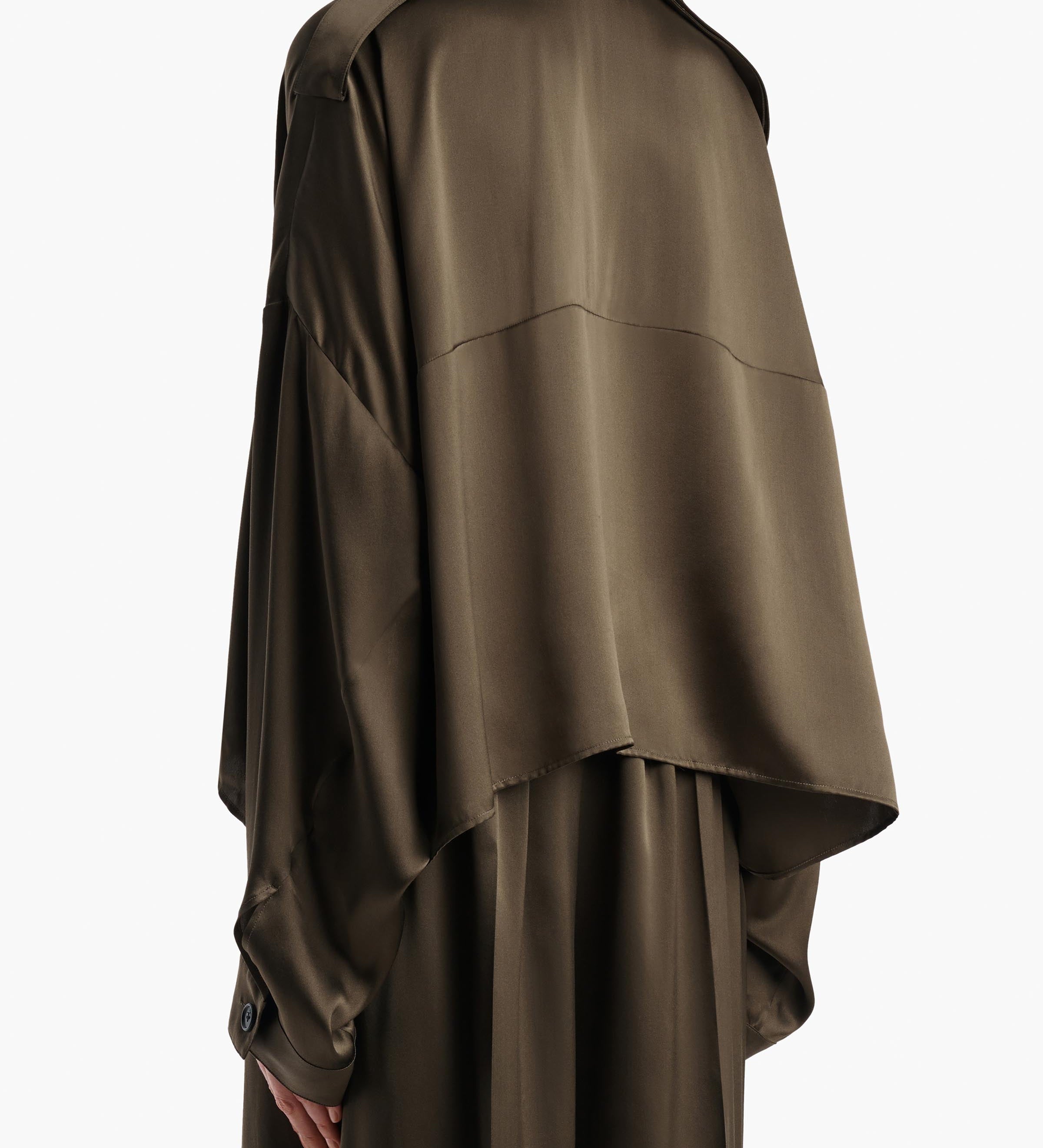 Khaite - Bodine Top in Dark Olive Silk