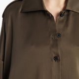 Khaite - Bodine Top in Dark Olive Silk