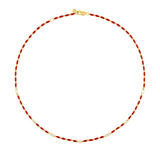 Dorsey - ENAMEL MOISSANITE NECKLACE IN BORDEAUX, 18K GOLD VERMEIL