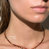 Dorsey - ENAMEL MOISSANITE NECKLACE IN BORDEAUX, 18K GOLD VERMEIL