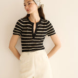 DÔEN - BRANDIE TOP -- NOIR ALLAIRE STRIPE