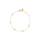 Dorsey - CLEMENCE, LAB WHITE SAPPHIRE 5 STONE STRAND BRACELET, GOLD