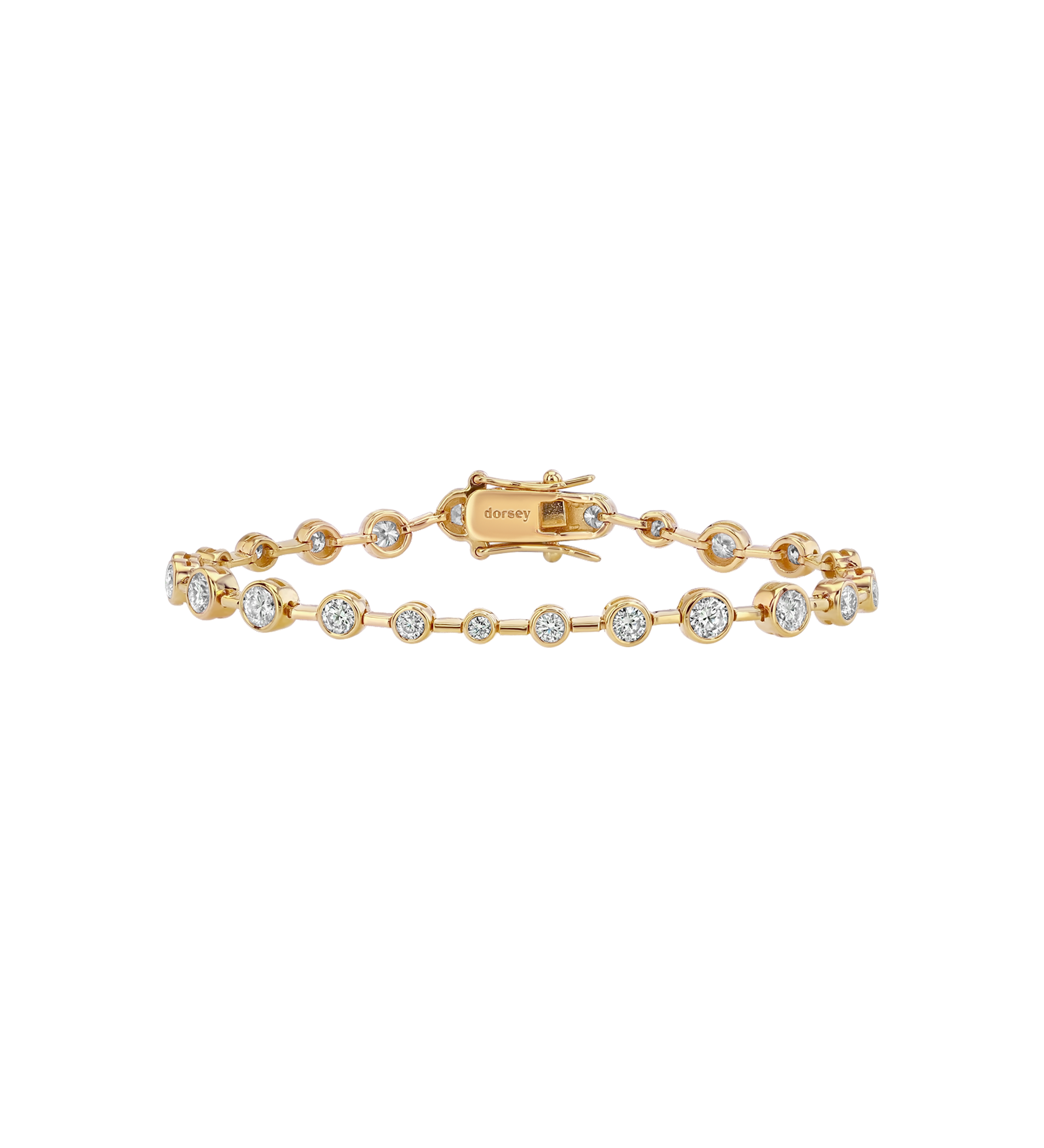 Dorsey - COLETTE BEZEL RIVIÈRE BRACELET IN MOISSANITE, GOLD VERMEIL