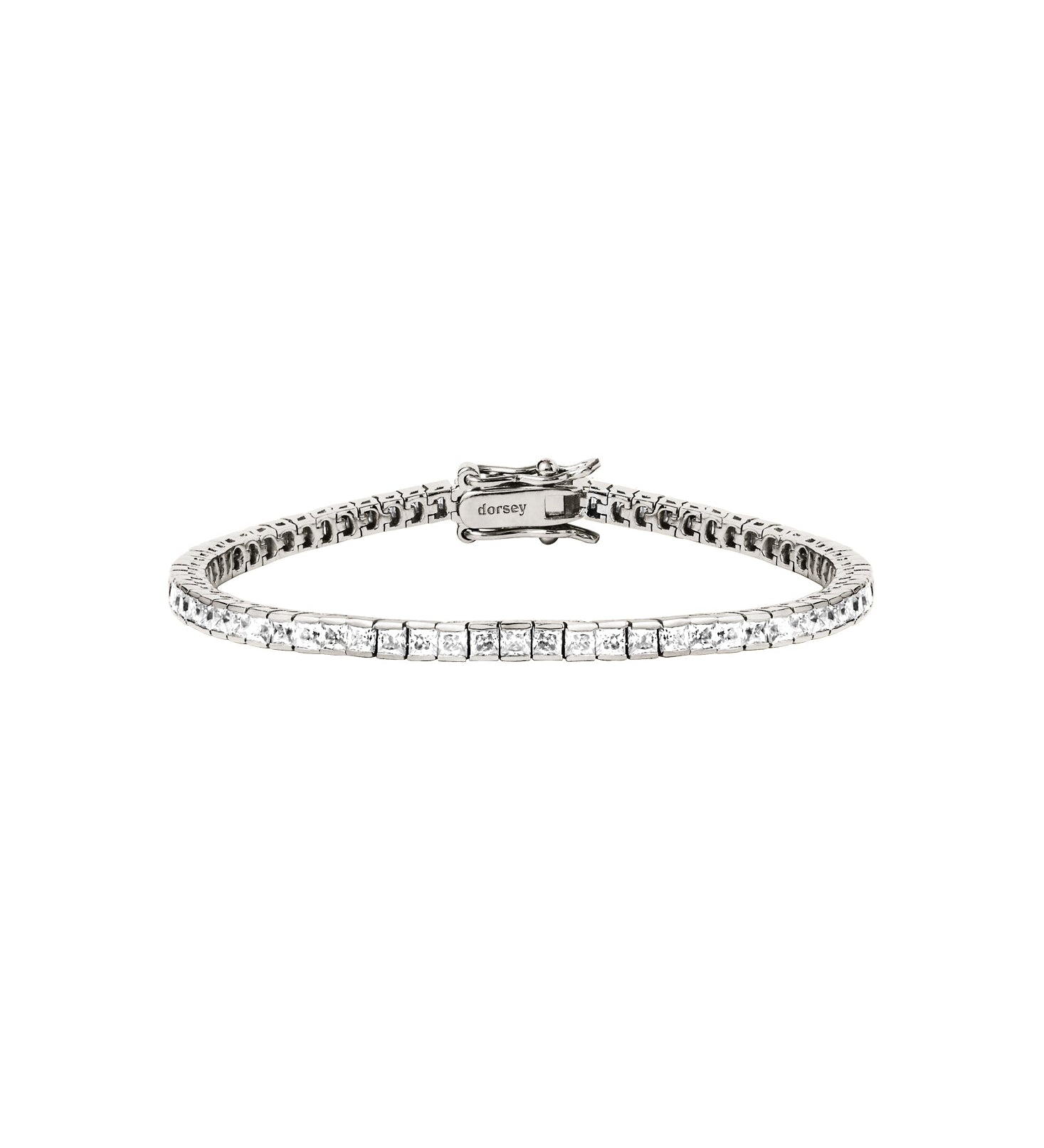 Dorsey - PRINCESS - CUT RIVIÈRE BRACELET IN 2MM MOISSANITE, STERLING SILVER