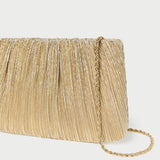 Loeffler Randall - Brit Gold Lamé Pleated Clutch