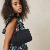Loeffler Randall - Brit Black Flat Pleated Clutch