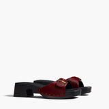Khaite - Britt Clog in Cherry Haircalf