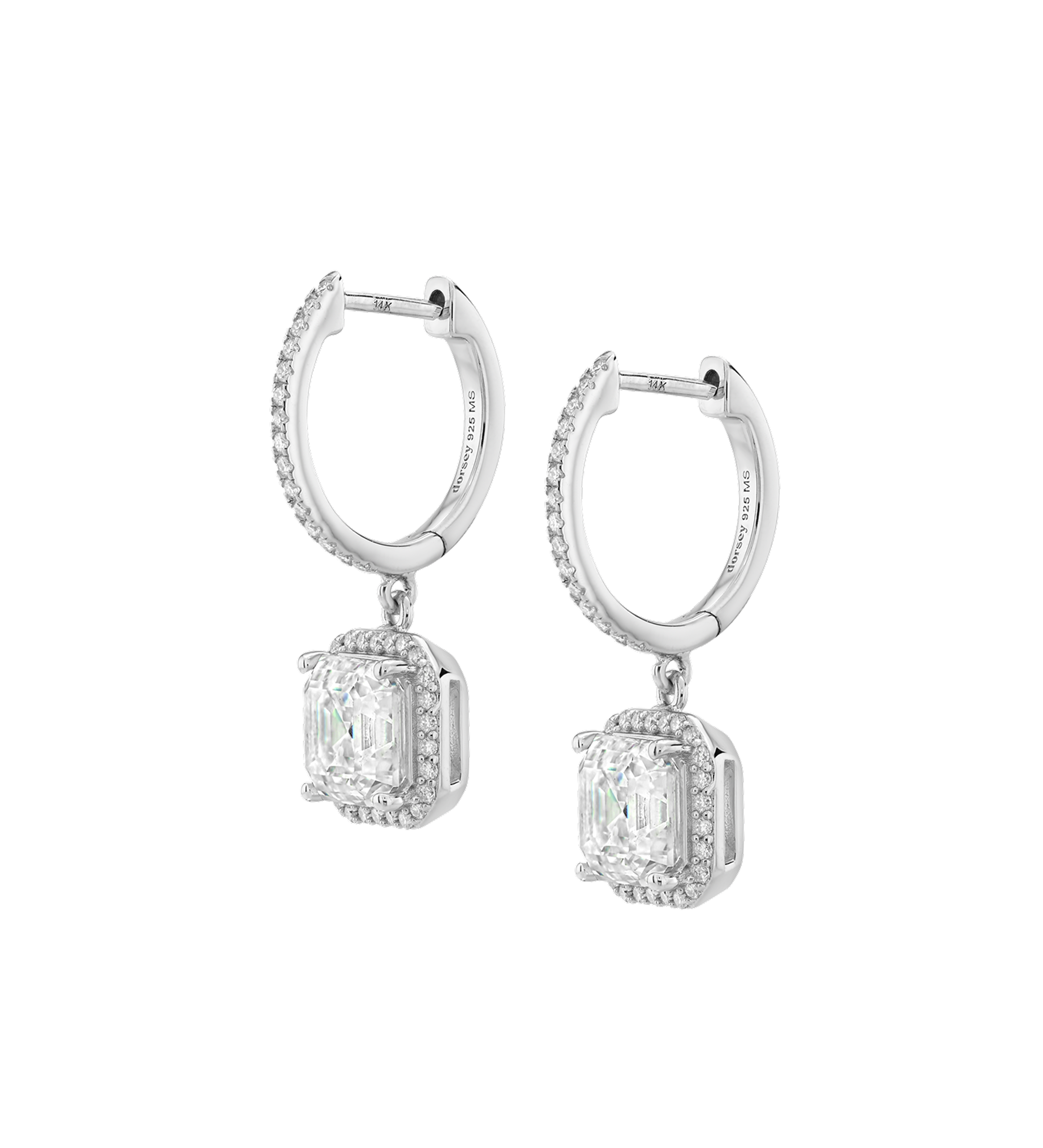 Dorsey - BRONWYN ASSCHER - CUT EARRINGS IN MOISSANITE, STERLING SILVER