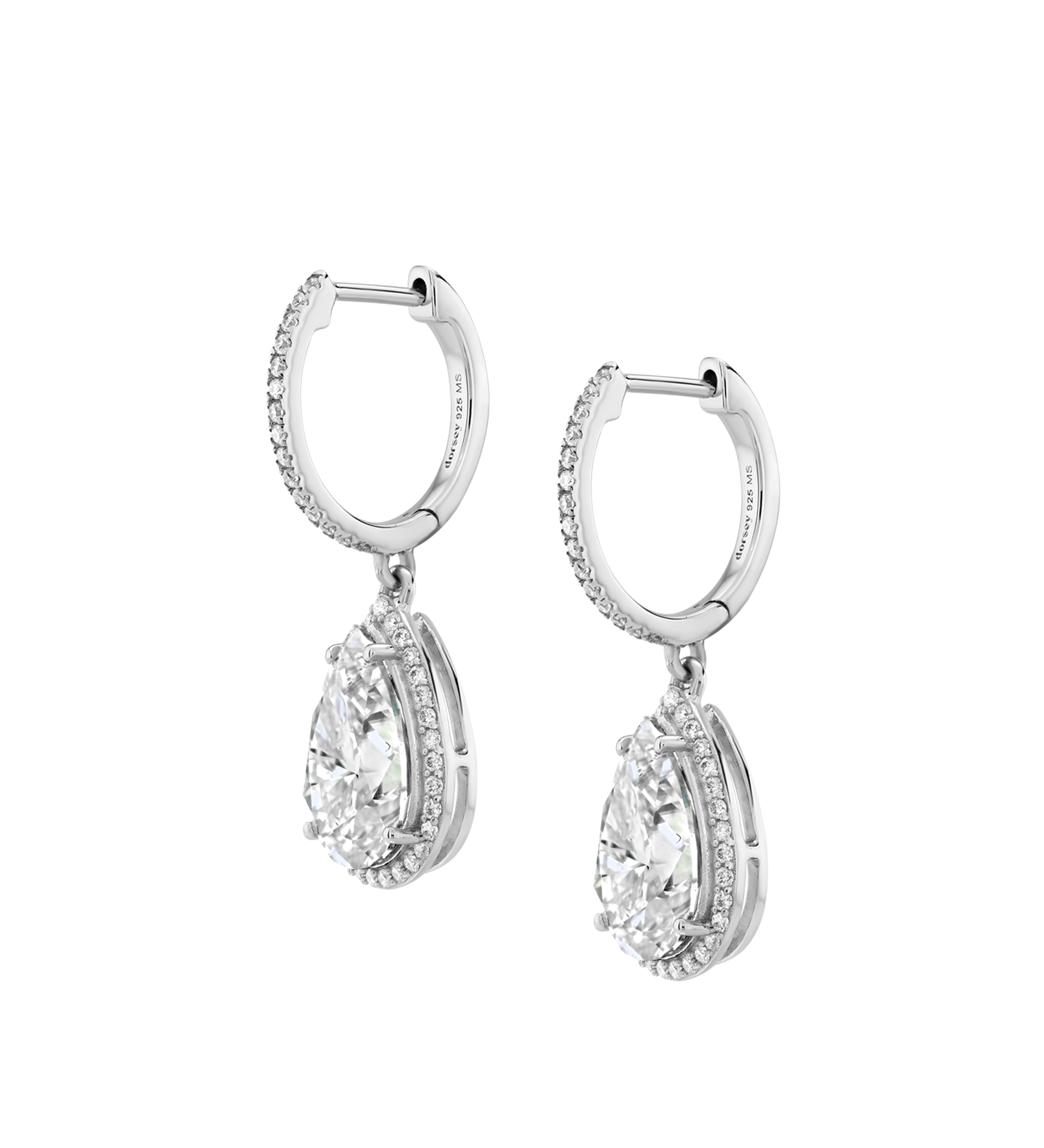 Dorsey - BRONWYN PEAR - CUT EARRINGS IN MOISSANITE, STERLING SILVER