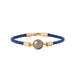 Dorsey - 14K YELLOW GOLD SINGLE PEARL BRACELET, BLEU