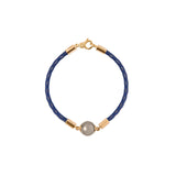 Dorsey - 14K YELLOW GOLD SINGLE PEARL BRACELET, BLEU
