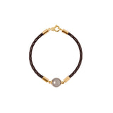 Dorsey - 14K YELLOW GOLD SINGLE PEARL BRACELET, MARRON