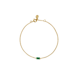Dorsey - BAGUETTE LAB EMERALD GOLD CHAIN BRACELET