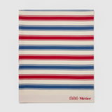 Metier - Large Beach Blanket Sustainable Cotton Red and Blue Stripe