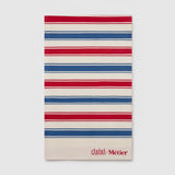 Metier - Small Beach Blanket Sustainable Cotton Red and Blue Stripe